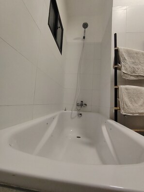 Ducha, secador de pelo, bidet, toallas