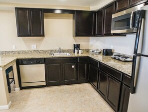 Microwave, oven, stovetop, dishwasher