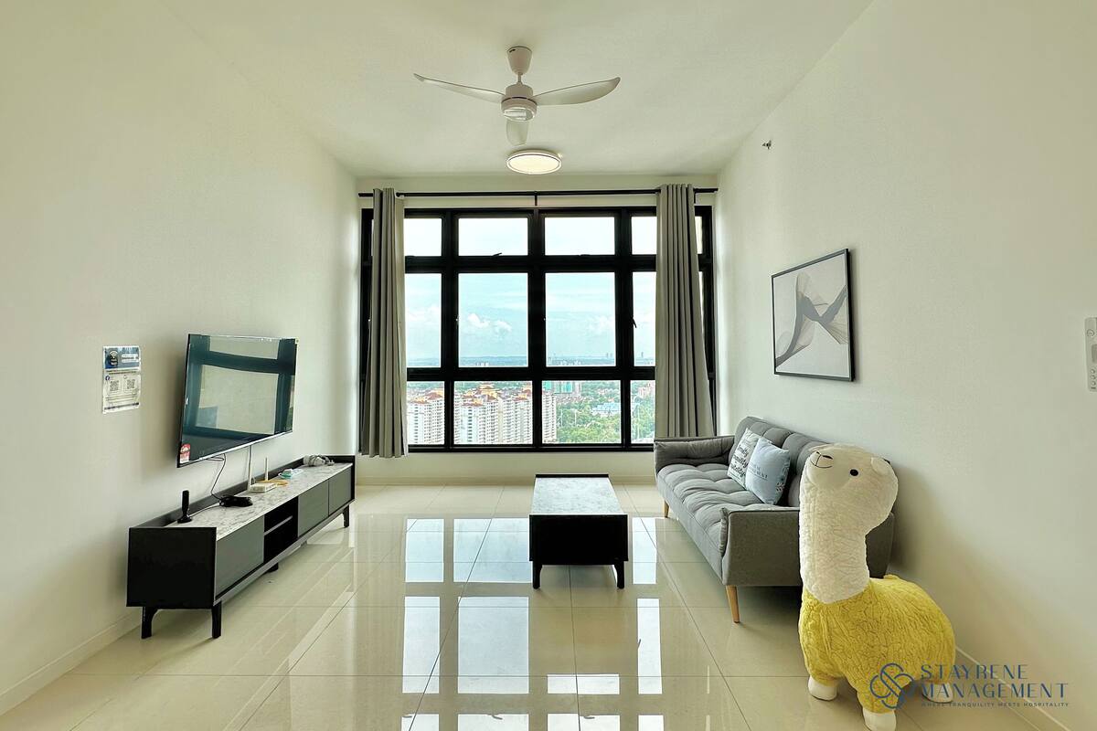 Căn hộ Tiêu chuẩn, 3 phòng ngủ, không hút thuốc, quang cảnh thành phố | Khu phòng khách