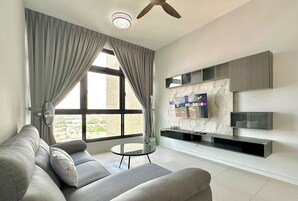 Comfort-huoneisto, tupakointi kielletty, kaupunkinäköala | Oleskelualue