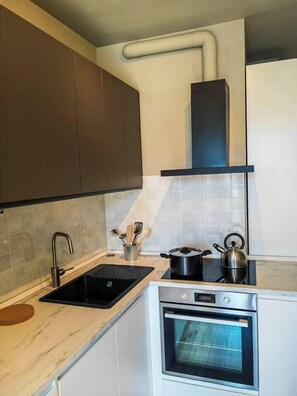 Fridge, oven, stovetop, dishwasher
