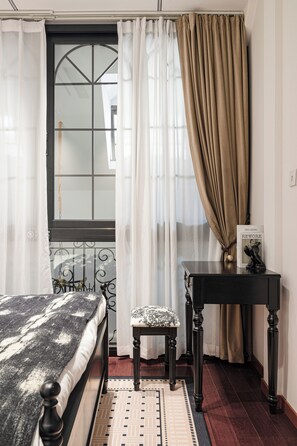 Individually decorated, individually furnished, blackout drapes