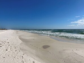 On the beach, beach towels