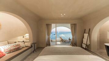 Doppia Design, vista mare | Biancheria da letto di alta qualità, minibar, con stile personalizzato