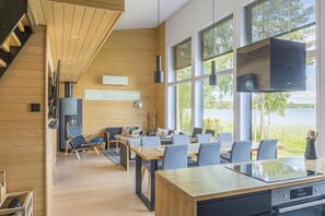 Deluxe Villa, Lake View | Private kitchen | Coffee/tea maker, electric kettle, high chair