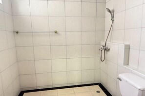 Regadera, bidet, toallas 