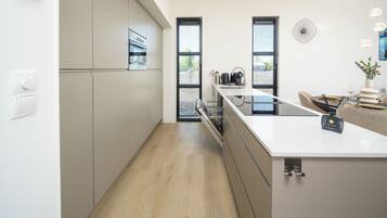 Fridge, microwave, stovetop, dishwasher