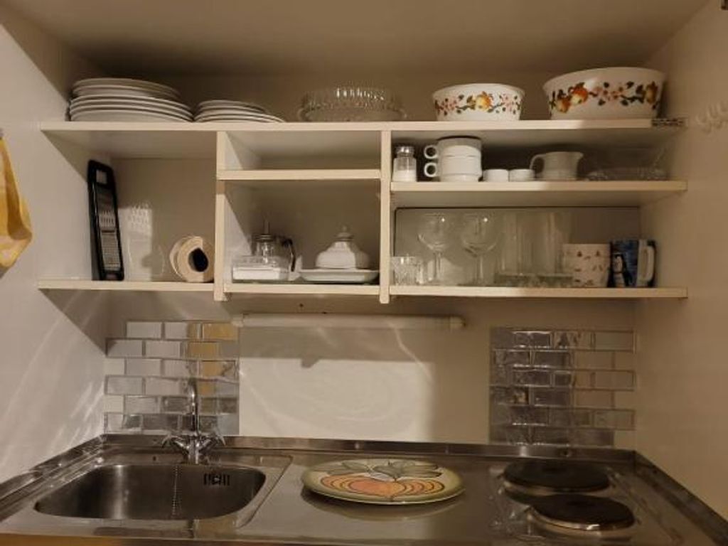 Kühlschrank, Mikrowelle, Wasserkocher, Toaster