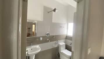 Shower, soap, toilet paper