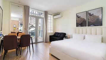 Deluxe Studio, Balcony, City View | Minibar, desk, laptop workspace, free WiFi