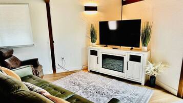 TV, fireplace, offices