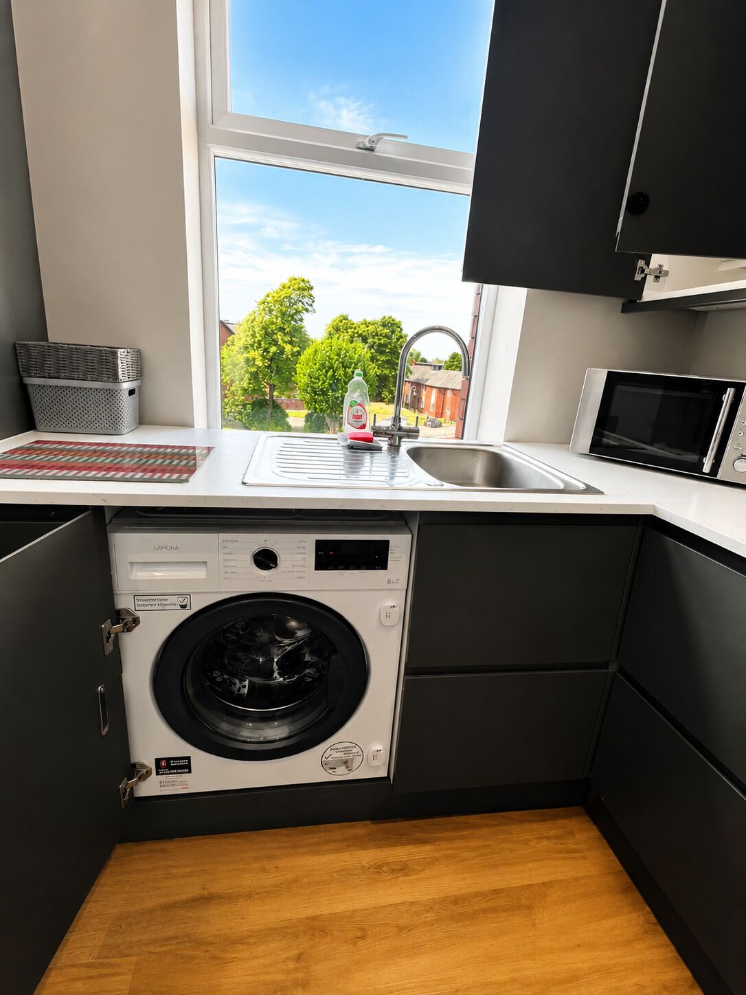 Microwave, oven, stovetop, dishwasher