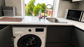 Microwave, oven, stovetop, dishwasher