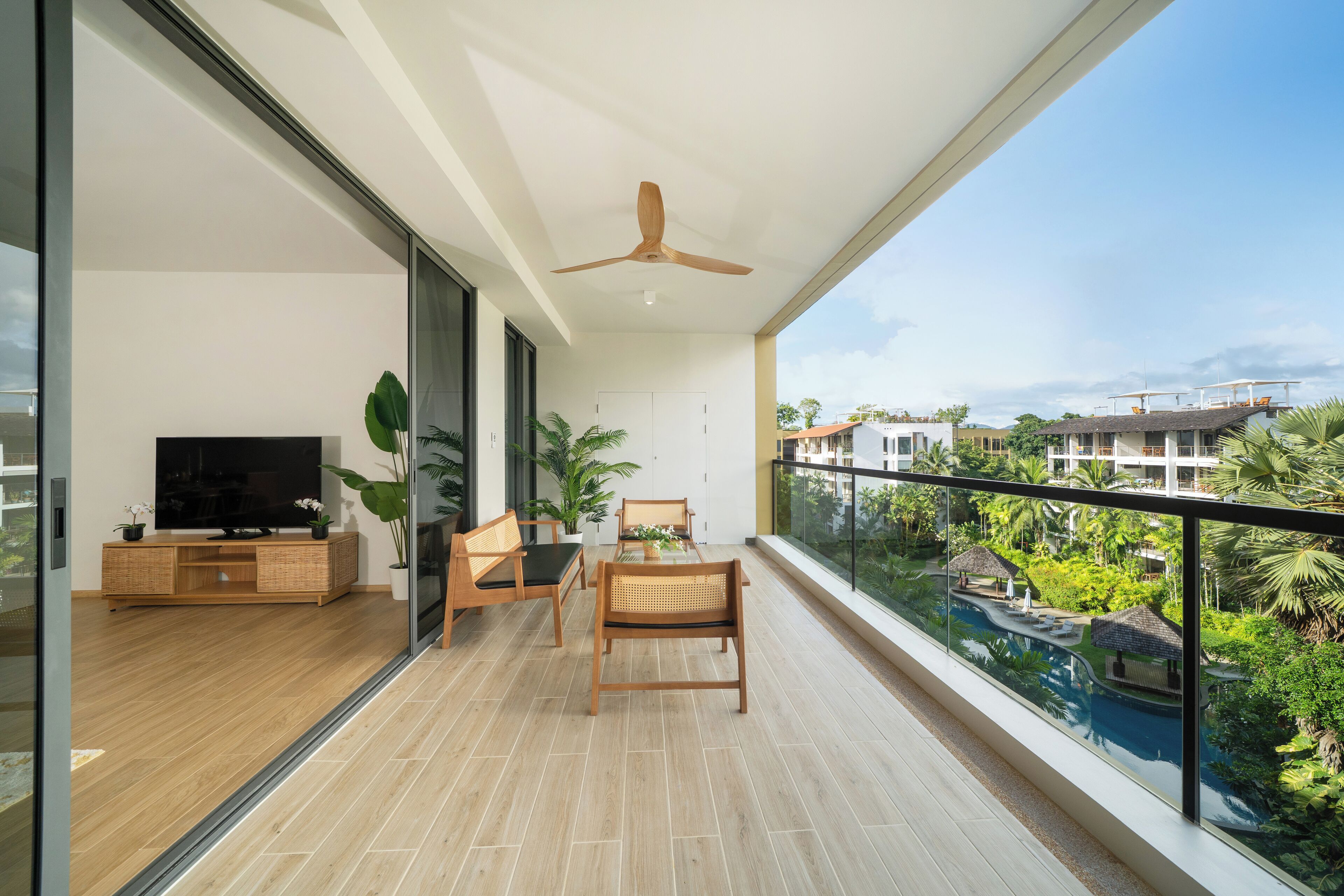 Apartemen Deluks, balkon | Teras/patio