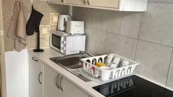 Apartment, 1 Bedroom, Non Smoking, City View | Private kitchen | Fridge, microwave, stovetop, cookware/dishes/utensils