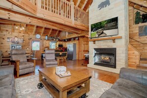 Televisión, chimenea y videojuegos 