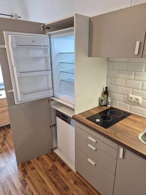 Kühlschrank, Mikrowelle, Herdplatte, Geschirrspüler