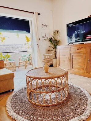 Apartment, 2 Bedrooms, Smoking, Balcony | Living area | Books - Seas the DAY Luxury Seafront! (Grand-Baie)