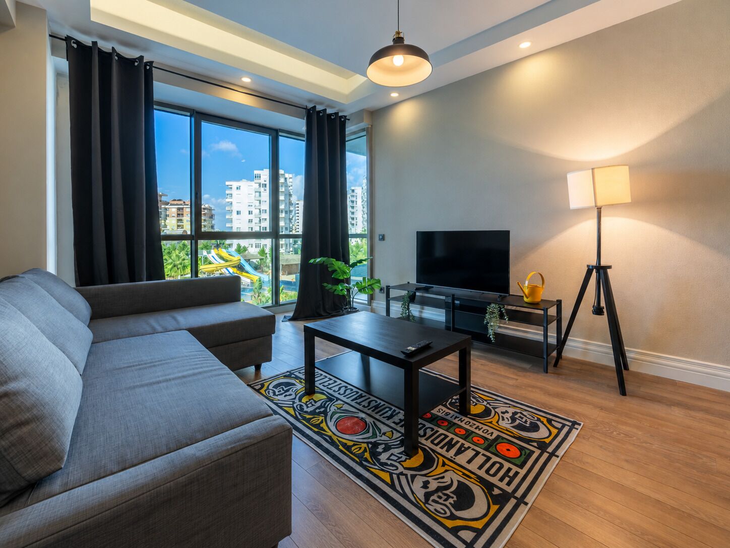 Luksus-lejlighed - 1 queensize-seng med sovesofa - balkon - udsigt til pool | Strygejern/strygebræt, gratis Wi-Fi