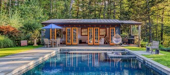 Modern Log Cabin with Saltwater Pool & Mountain Views By Evergreen Home