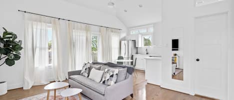 Deluxe Apartment, Balcony | Living area