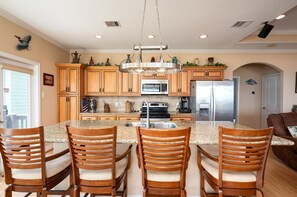 Fridge, microwave, dishwasher, coffee/tea maker