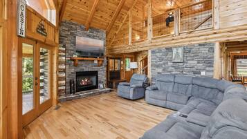 Ferienhütte, 2 Schlafzimmer | Wohnbereich | Smart-TV