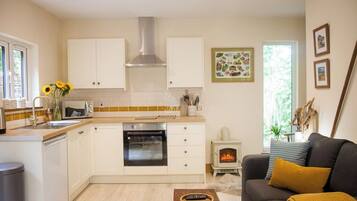 Cabin, 1 Bedroom (Badger - Eco lodge with hot tub) | Private kitchen