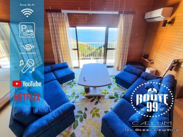 Casa, vista para o oceano | Área de estar