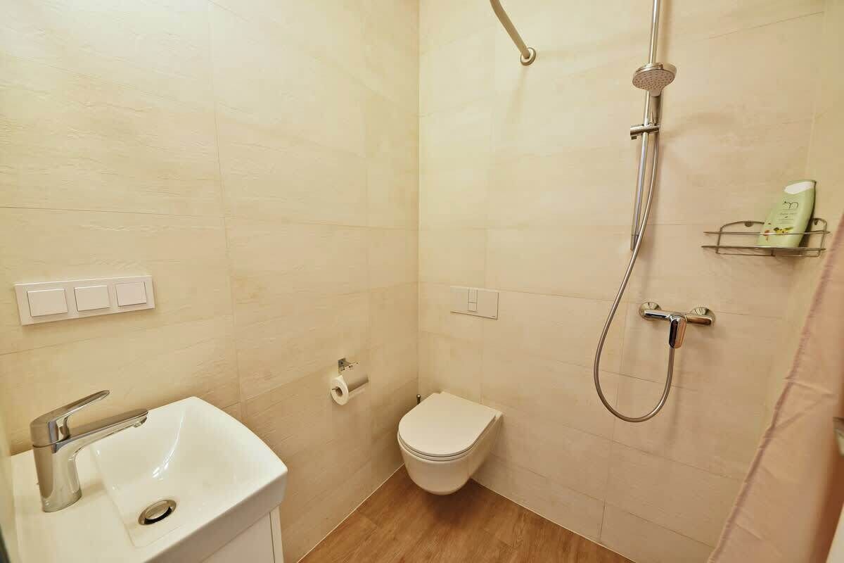 Shower, hair dryer