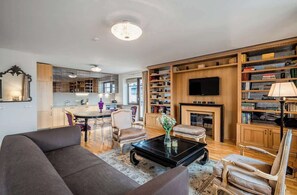 TV, fireplace - Domillion 2bdr old town apt w views, parking A127 (Vilnius)