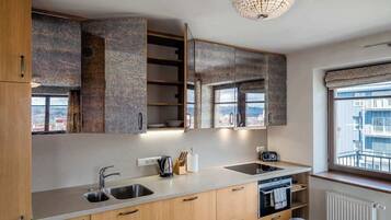 Fridge, oven, stovetop, dishwasher