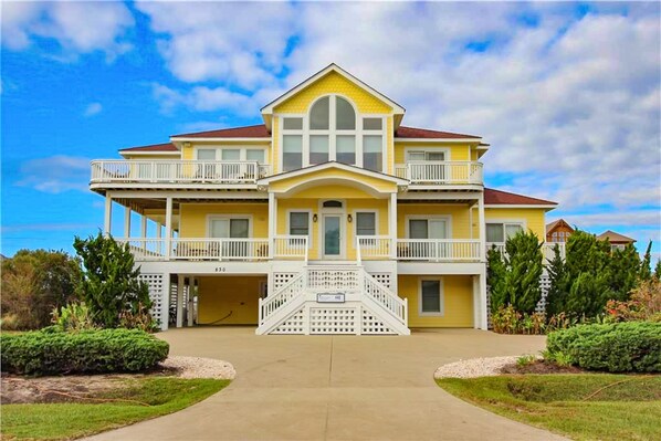 Exterior - Walk to Beach 9BR | Pool | Hot Tub | Elevator | Pets (Corolla)