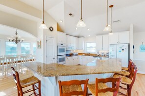 Fridge, microwave, oven, stovetop - Walk to Beach 9BR | Pool | Hot Tub | Elevator | Pets (Corolla)