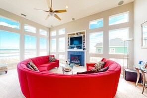 TV, fireplace, DVD player