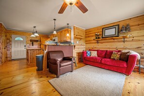 スマートテレビ、暖炉、書庫、ステレオ