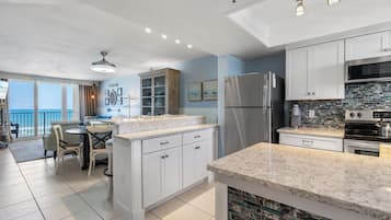 Condo, Multiple Beds, Balcony, Ocean View (Oceania Beach Club 603) | Private kitchen | Coffee/tea maker