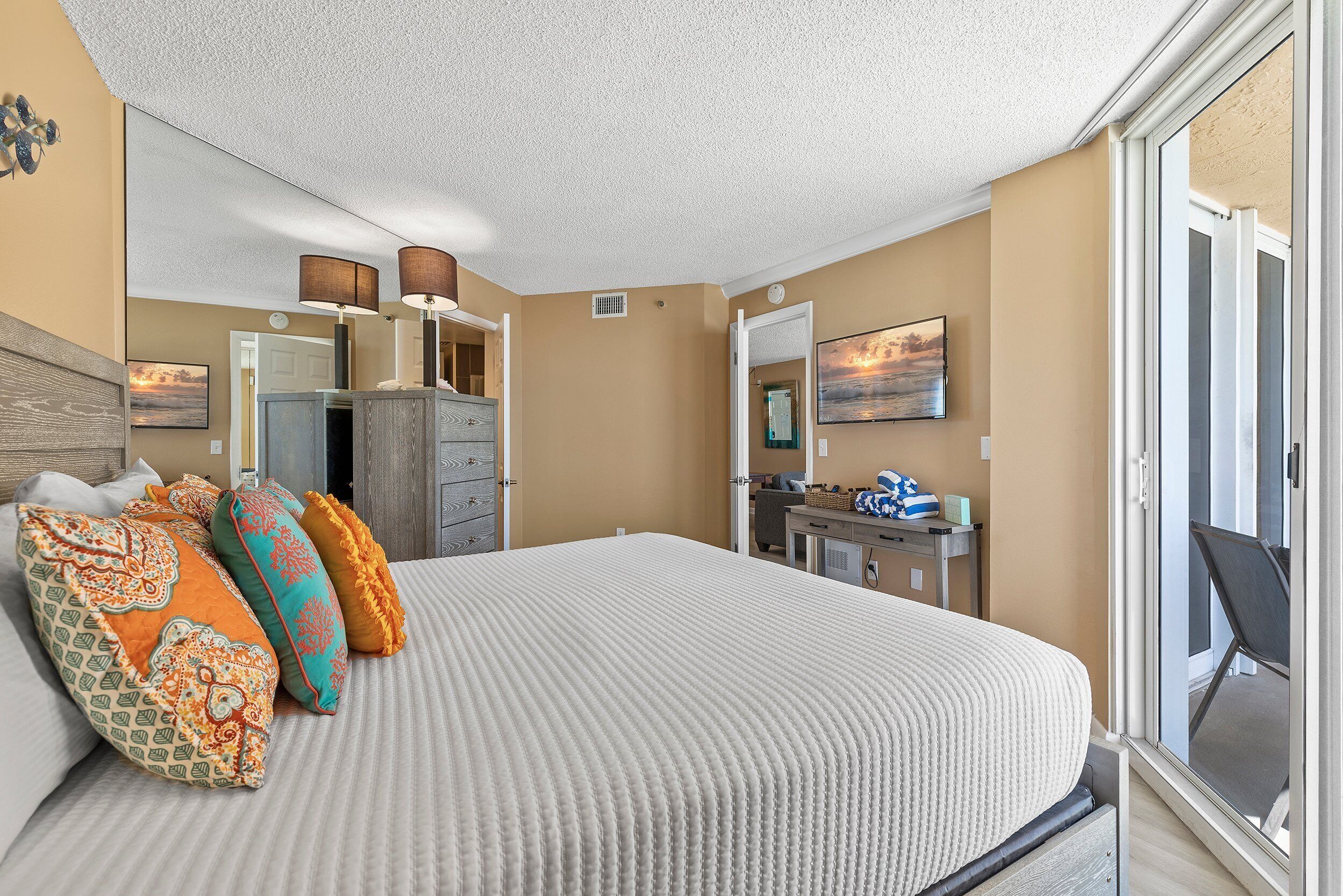 Condo, Multiple Beds, Balcony, Beach View (Oceania Beach Club 604) | 2 bedrooms, individually decorated, individually furnished, bed sheets