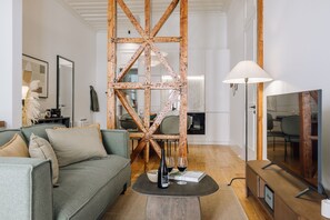 Classic Apartment, Pool View | Living area