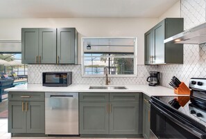 Microwave, oven, stovetop, dishwasher
