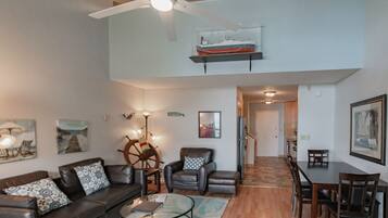 TV, fireplace, offices