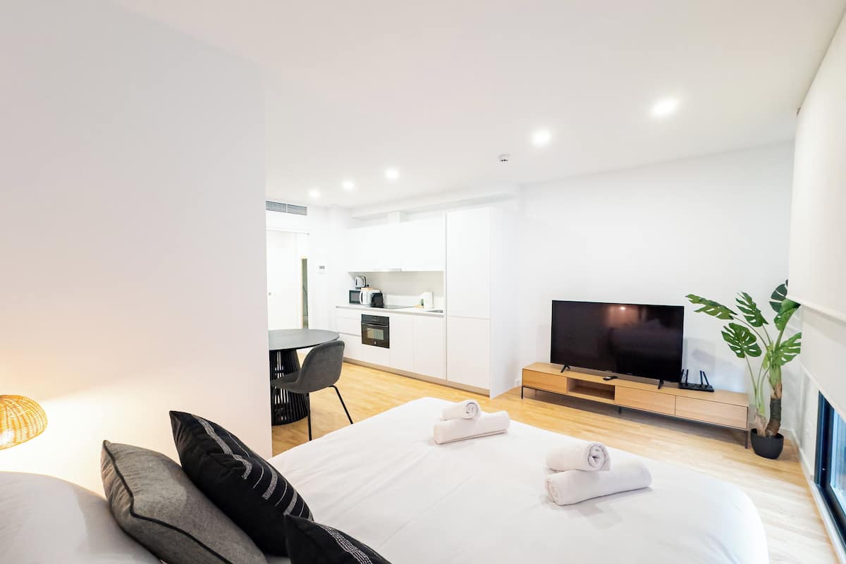 Estúdio conforto (1 Bedroom) | 1 quarto, roupas de cama premium, edredons de pluma
