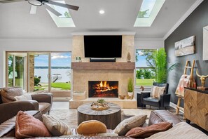 Smart TV, fireplace, video games