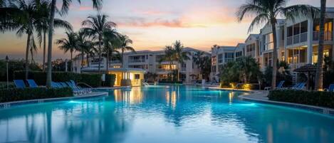 Outdoor pool, a heated pool