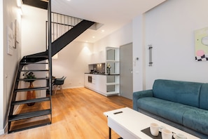 Loft, vistes a la ciutat | Sala d'estar