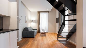 Loft, vue ville | Coin séjour