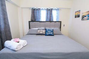 2 bedrooms, in-room safe, iron/ironing board, travel cot