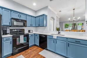 Microwave, oven, stovetop, dishwasher