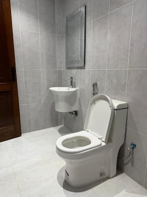 Triple Room, City View | Bathroom | Shower, free toiletries, soap, shampoo