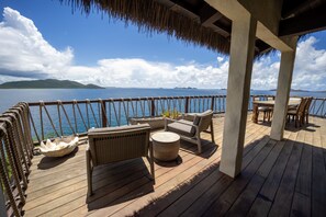 Outdoor dining - Ground‑Level Sunrise Oceanview Suite in BVI (Buck Island)